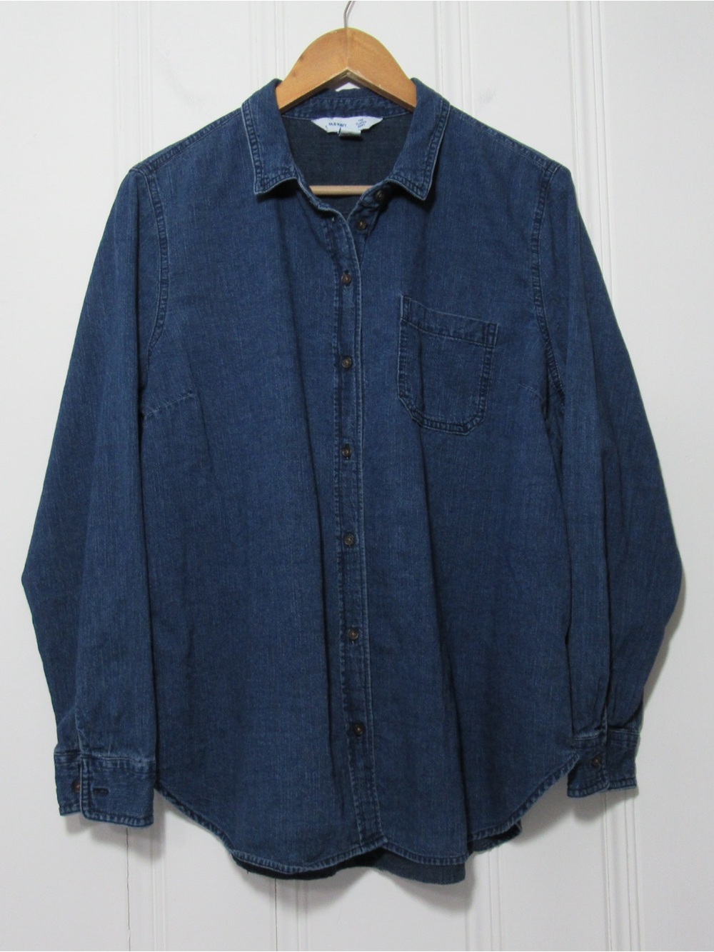 Old Navy Medium Wash Chambray Classic Long Sleeve Shirt Size XL